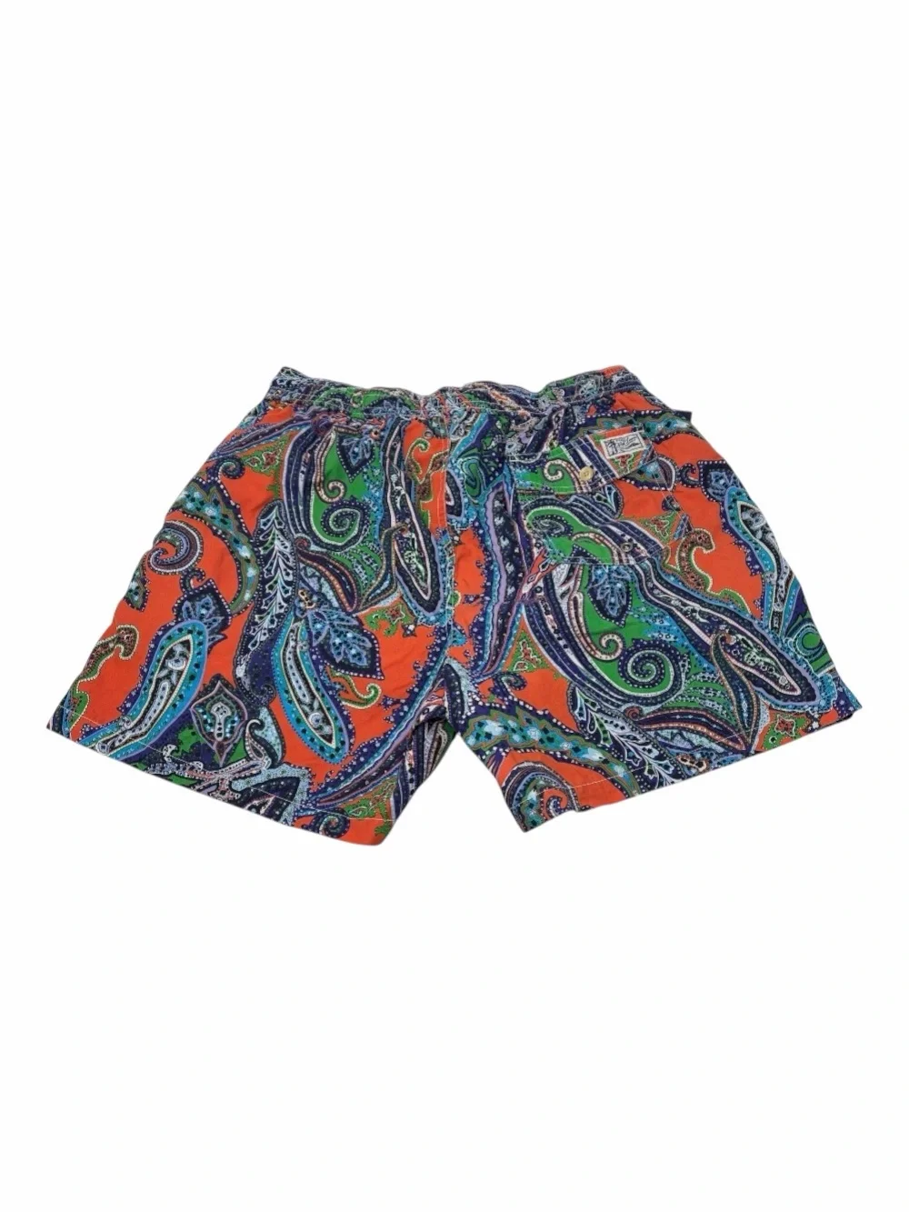 NWT Boys XL Polo Ralph Lauren Swimwear Trunks Paisley Orange Blue MSRP $98